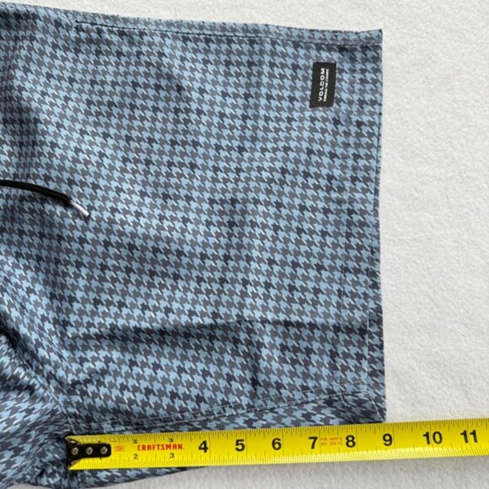 Volcom Men's Preston Houndstooth Blue Hybrid Shorts Size XL Drawstring Waist NWT - Picture 11 of 11